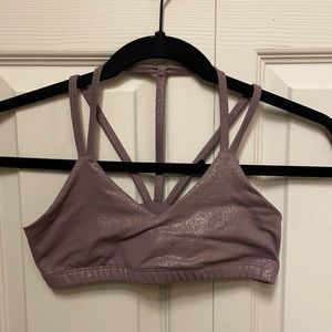 Beyond Yoga Shimmery Purple Sports Bra